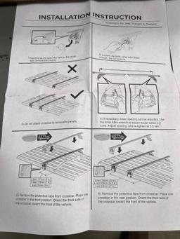 Roof Rack Cross Bars 200lb Compatible with Jeep Wrangler JK JL Gladiator JT 2007-2024