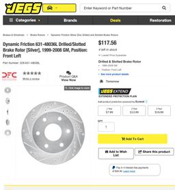 left and right disc rotor set 631-48036L & 631-48036R