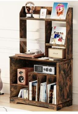 6 Tier Record Player Stand with Vinyl Record Storage up to 380 Albums, Record Player Table