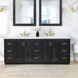 84 Free Standing Double Bathroom Vanity with Engineered Stone Top