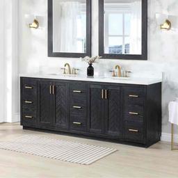 84 Free Standing Double Bathroom Vanity with Engineered Stone Top