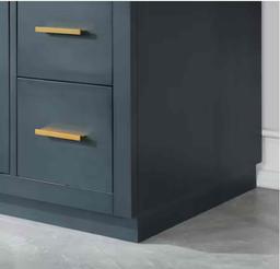 Altair Gazsi 36 in. W x 22 in. D x 34 in. H Bath Vanity in Charcoal Blue with Grain White Composite