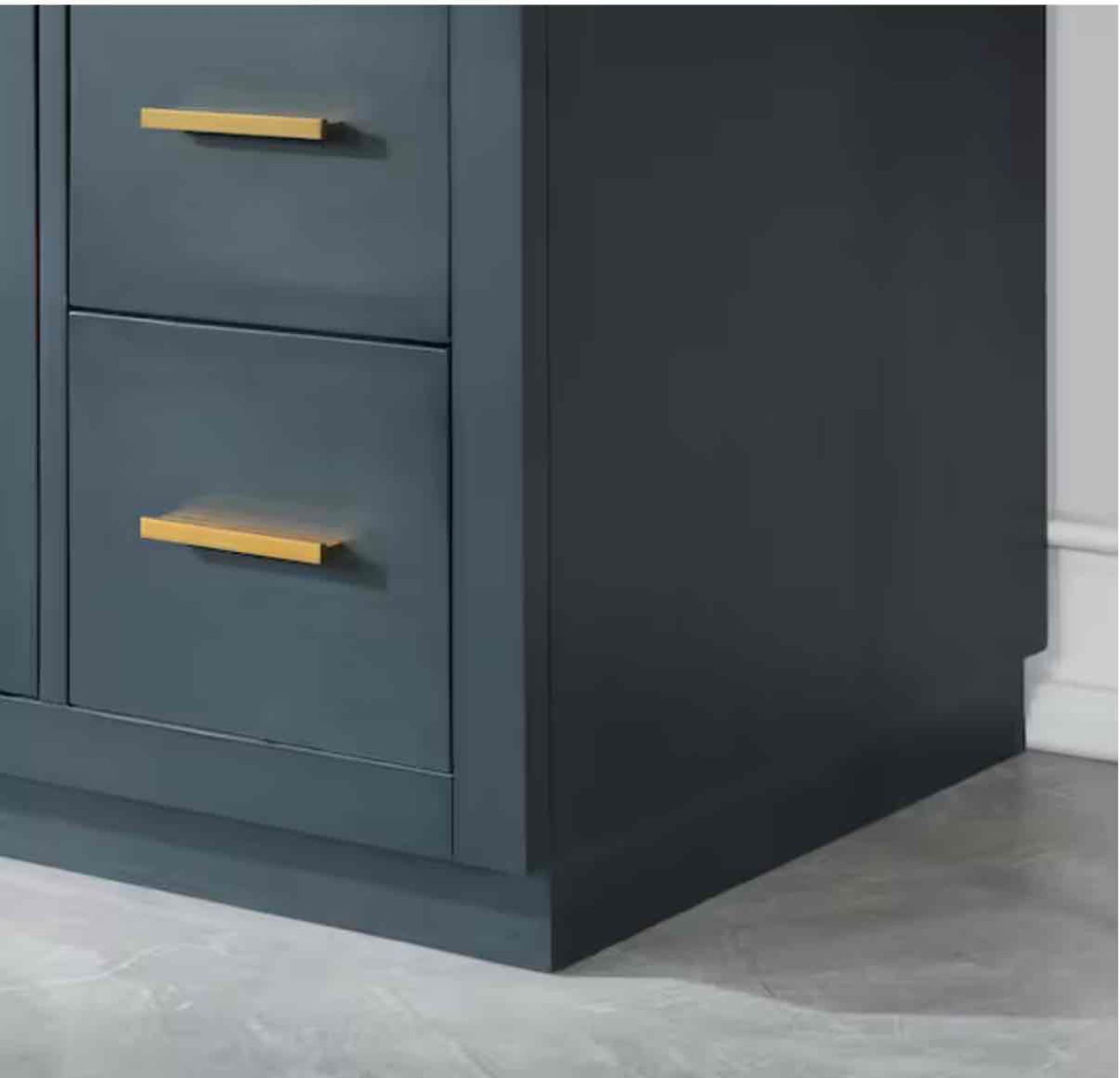 Altair Gazsi 36 in. W x 22 in. D x 34 in. H Bath Vanity in Charcoal Blue with Grain White Composite