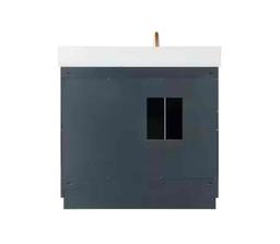 Altair Gazsi 36 in. W x 22 in. D x 34 in. H Bath Vanity in Charcoal Blue with Grain White Composite