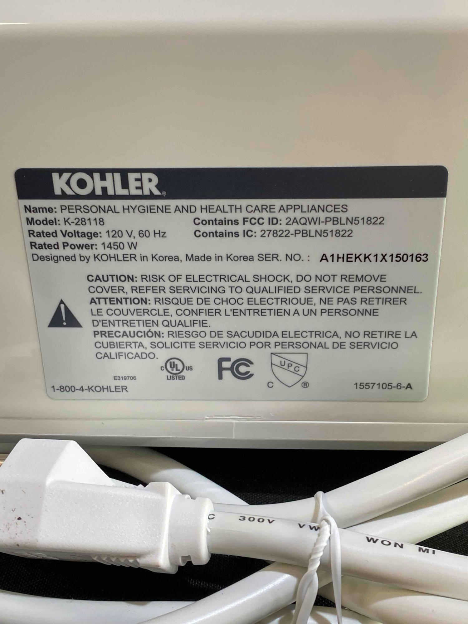 Kohler PureWash Bidet Toilet Seat with Remote Control