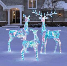 Member's Mark 3-Piece Pre-Lit Prismatic Deer Family