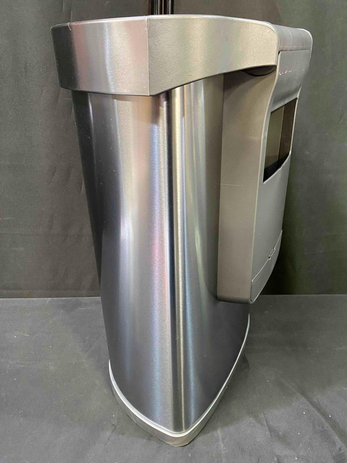 simplehuman Brushed Stainless Steel Semi-Round Motion Sensor Trash Can