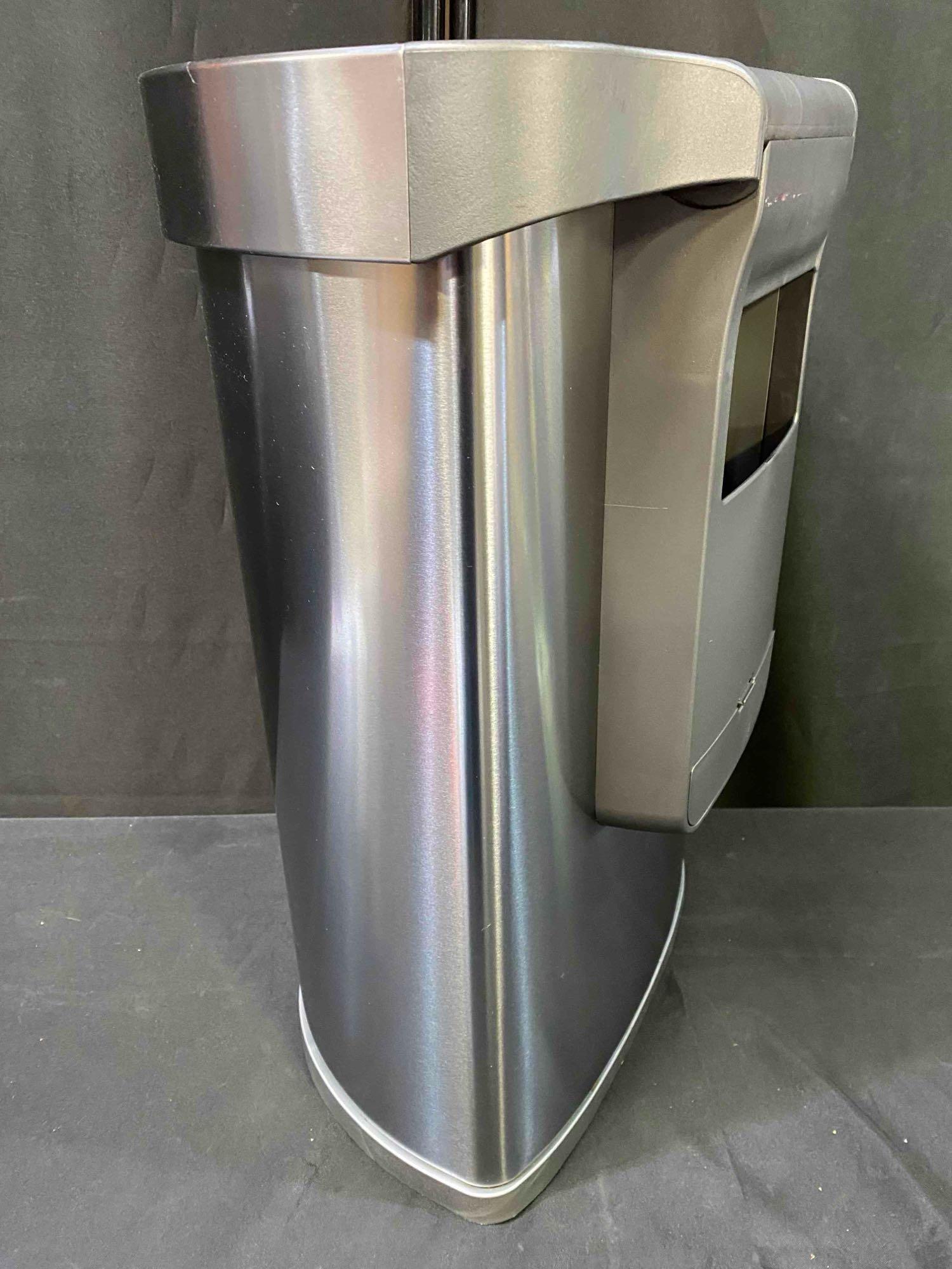 simplehuman Brushed Stainless Steel Semi-Round Motion Sensor Trash Can