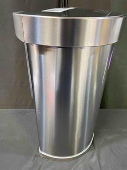 simplehuman Brushed Stainless Steel Semi-Round Motion Sensor Trash Can