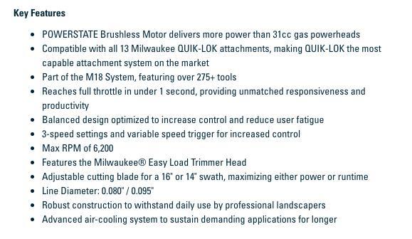 Milwaukee Tool M18 FUEL STRING TRIMMER WITH QUIK-LOK