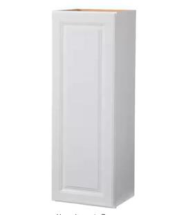 Hampton 15 in. W x 12 in. D x 42 in. H Assembled Wall Kitchen Cabinet in Satin White