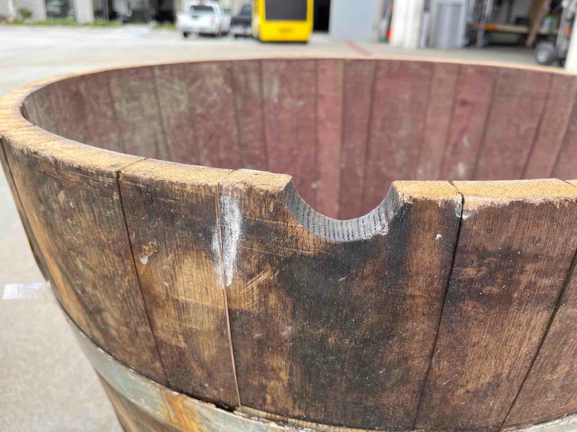 Qty 2 Real Wood Products Round 25.5-in W Extra Large Brown Wood Rustic Whiskey Barrel