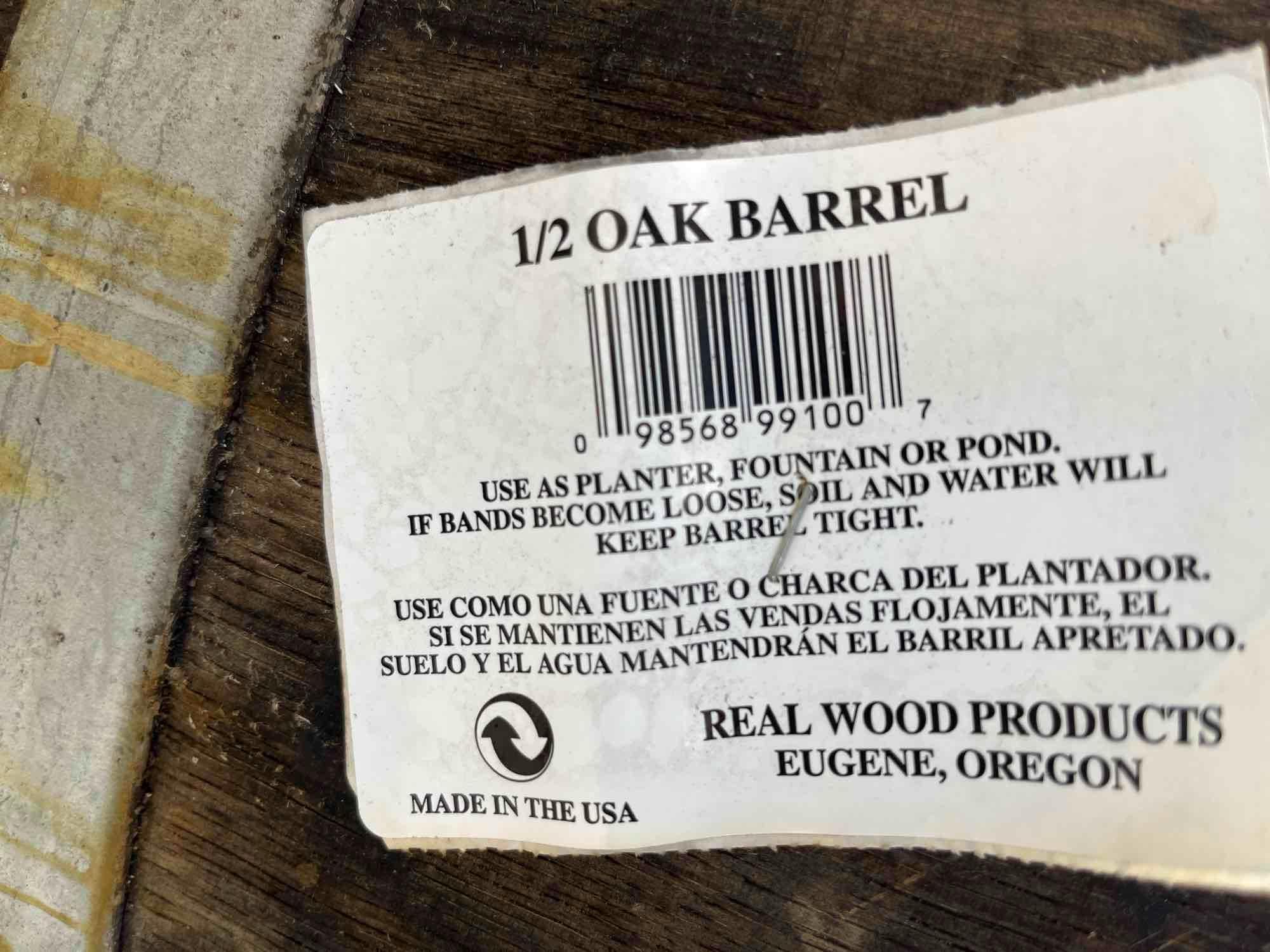Qty 2 Real Wood Products Round 25.5-in W Extra Large Brown Wood Rustic Whiskey Barrel