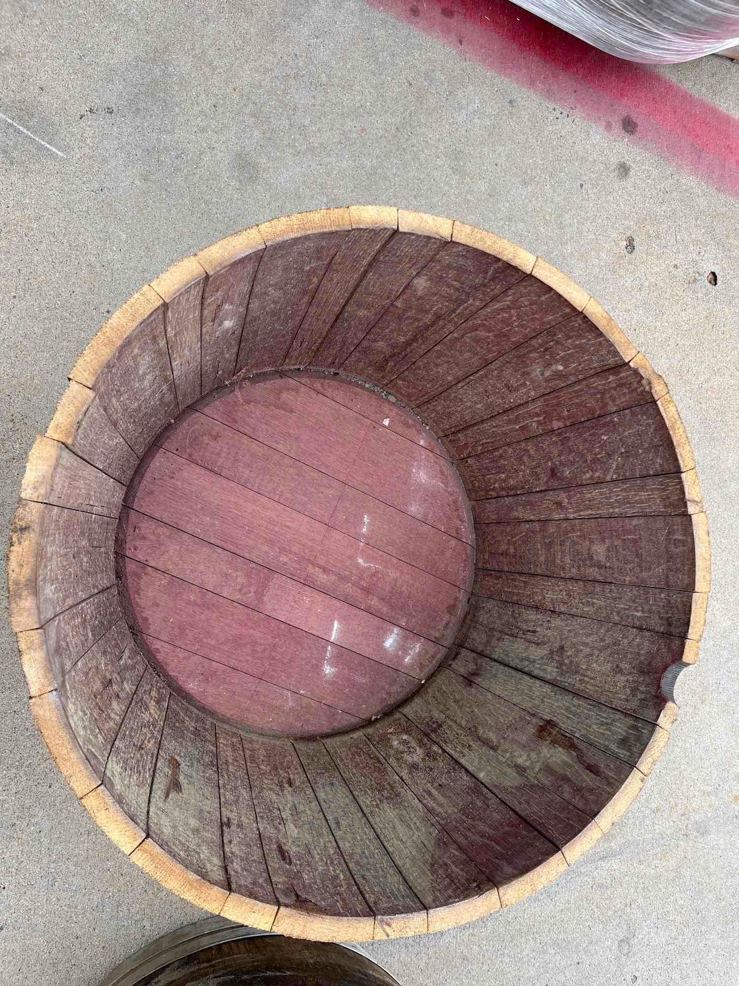 Qty 2 Real Wood Products Round 25.5-in W Extra Large Brown Wood Rustic Whiskey Barrel