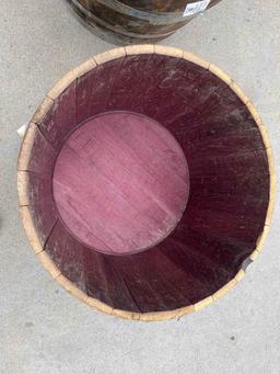 Qty 2 Real Wood Products Round 25.5-in W Extra Large Brown Wood Rustic Whiskey Barrel