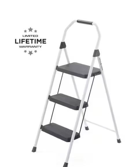 Qty 2 Gorilla Ladders 3-Step Compact Steel Step Stool with 225 lb. Load Capacity Type II Duty Rating