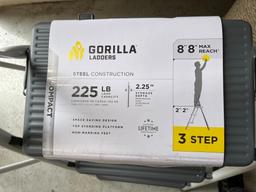 Qty 2 Gorilla Ladders 3-Step Compact Steel Step Stool with 225 lb. Load Capacity Type II Duty Rating