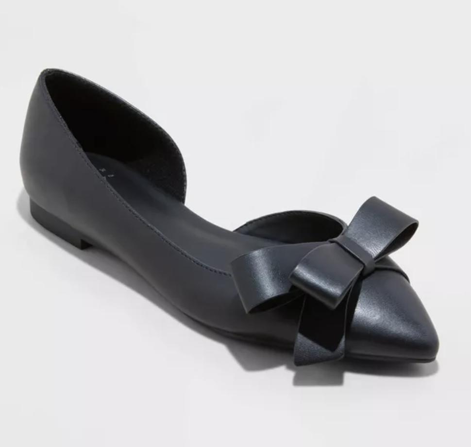 Women's Anya Bow Ballet Flats with Memory Foam Insole Size US 6.5 - A New Day