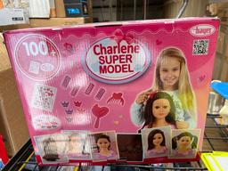 Bayer Design: Charlene Super Model Make Up Head, Brown Hairs, Brunette