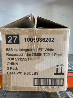 Qty 12 EcoSmart 5/6 in. Integrated LED Recessed Retrofit Light Trim 3000K CEC-T20