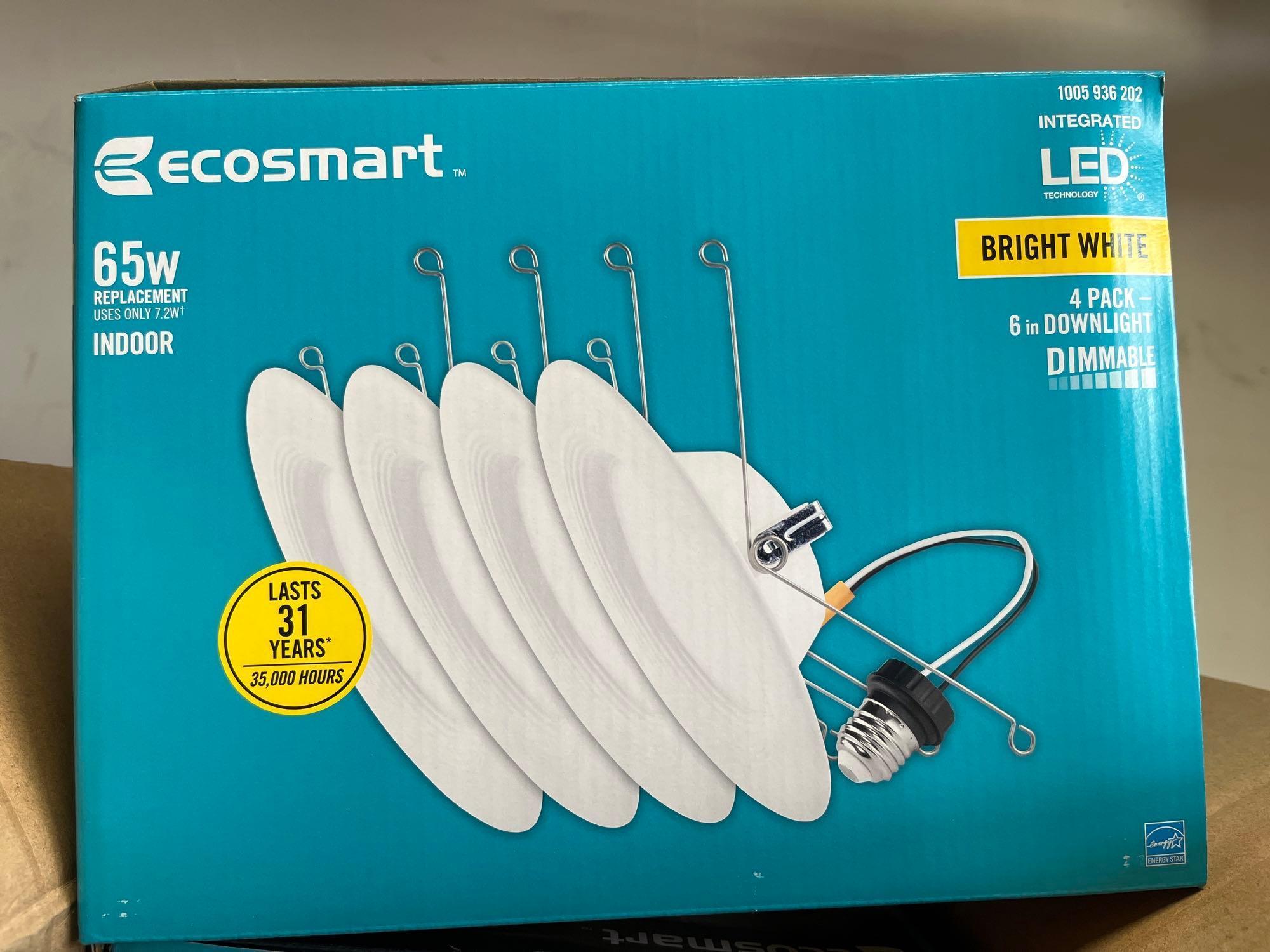 Qty 12 EcoSmart 5/6 in. Integrated LED Recessed Retrofit Light Trim 3000K CEC-T20