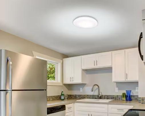 16 in. White LED Flush Mount Ceiling Light Fixture Thin Profile 1700LM Adjustable CCT Closet Hallway