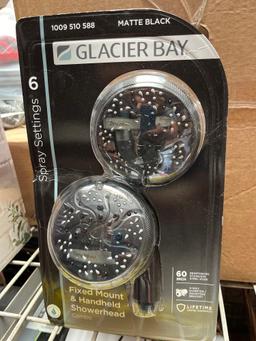 Glacier Bay 6 -Spray Patterns with 1.8 GPM 4.5 in. Wall Mount Dual Shower Heads in Matte Black