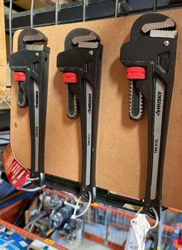 qty 3 Husky 10 in. Heavy-Duty Pipe Wrench