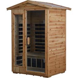 KISRAIS Outdoor 2 Person Far Infrared Sauna withstand Outdoor Temp -5-104 Low EMF Sauna Room for