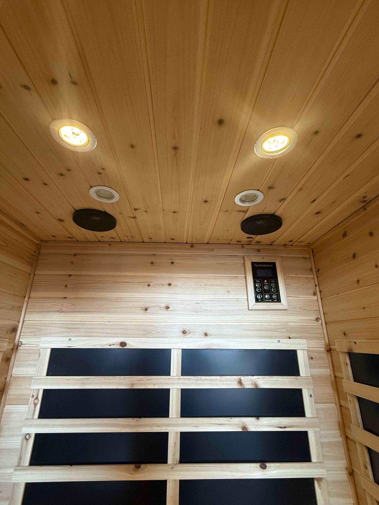KISRAIS Outdoor 2 Person Far Infrared Sauna withstand Outdoor Temp -5-104 Low EMF Sauna Room for