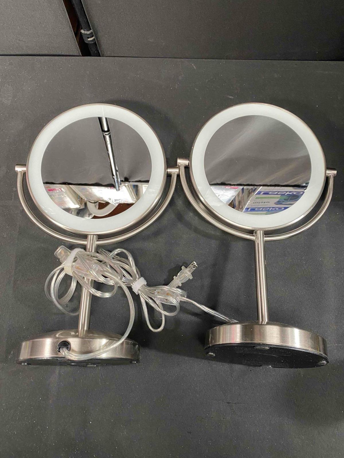 Set of 2 Conair Reflections LED Lighted Mirror