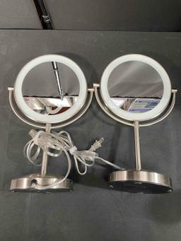 Set of 2 Conair Reflections LED Lighted Mirror