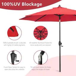 9 ft. Sunbrella Aluminum Market Outdoor Patio Umbrella