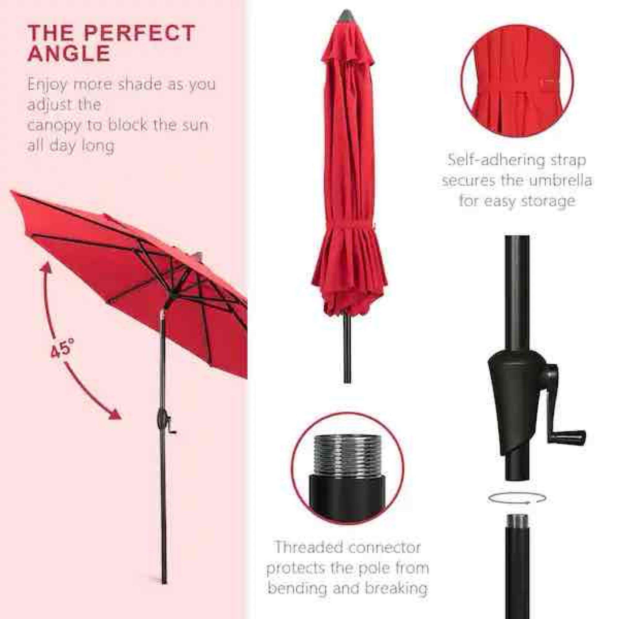9 ft. Sunbrella Aluminum Market Outdoor Patio Umbrella