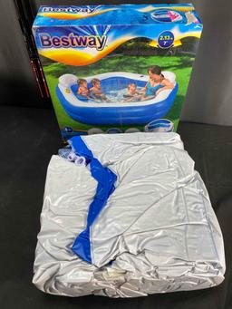 Set of INTEX Fiesta Island Float & Bestway Family Fun Pool