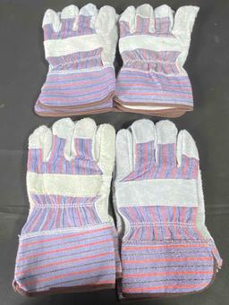 Leather Palm Gloves for rugged (4 Pairs)