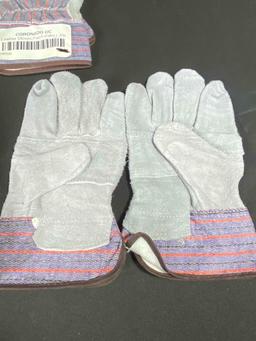 Leather Palm Gloves for rugged (4 Pairs)