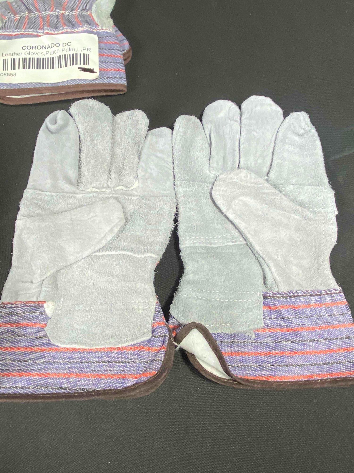 Leather Palm Gloves for rugged (4 Pairs)
