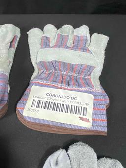 Leather Palm Gloves for rugged (4 Pairs)