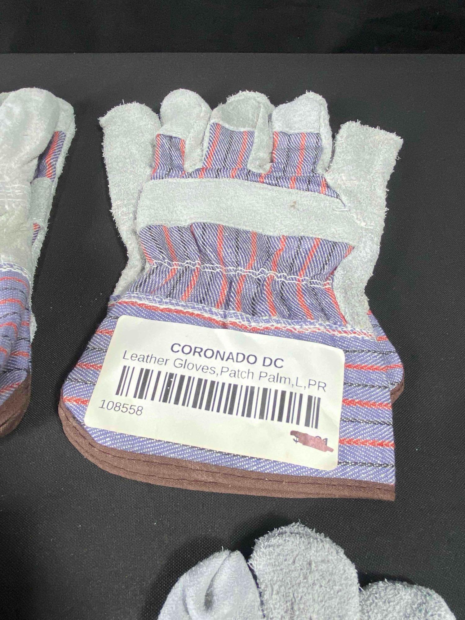 Leather Palm Gloves for rugged (4 Pairs)