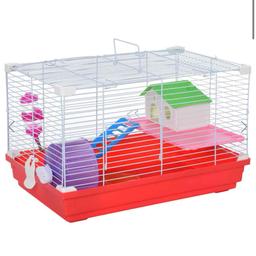 PAWHUT 18.5" Hamster Cage with 2-Story Design, Exercise Wheel