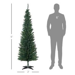 HOMCOM 6' Artificial Pencil Christmas Tree, Slim Tree