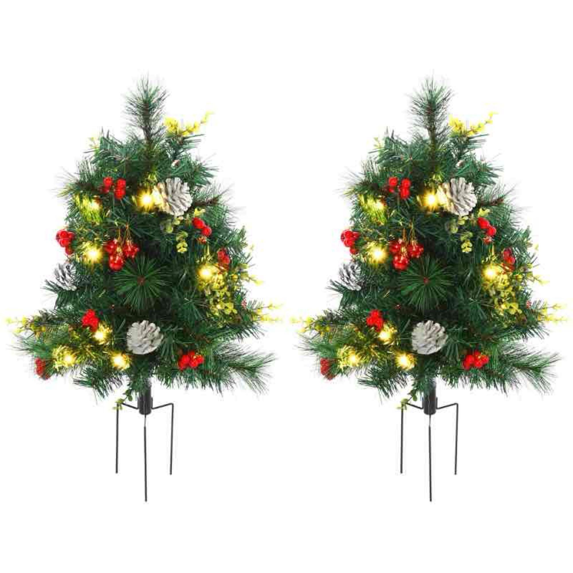 HOMCOM 22.5in Christmas Tree 2-Pack