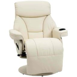 HOMCOM Manual Recliner, Swivel Lounge Armchair with Footrest and Cup Holder