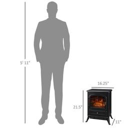 HOMCOM Fireplace Stove, Electric Fireplace Heater