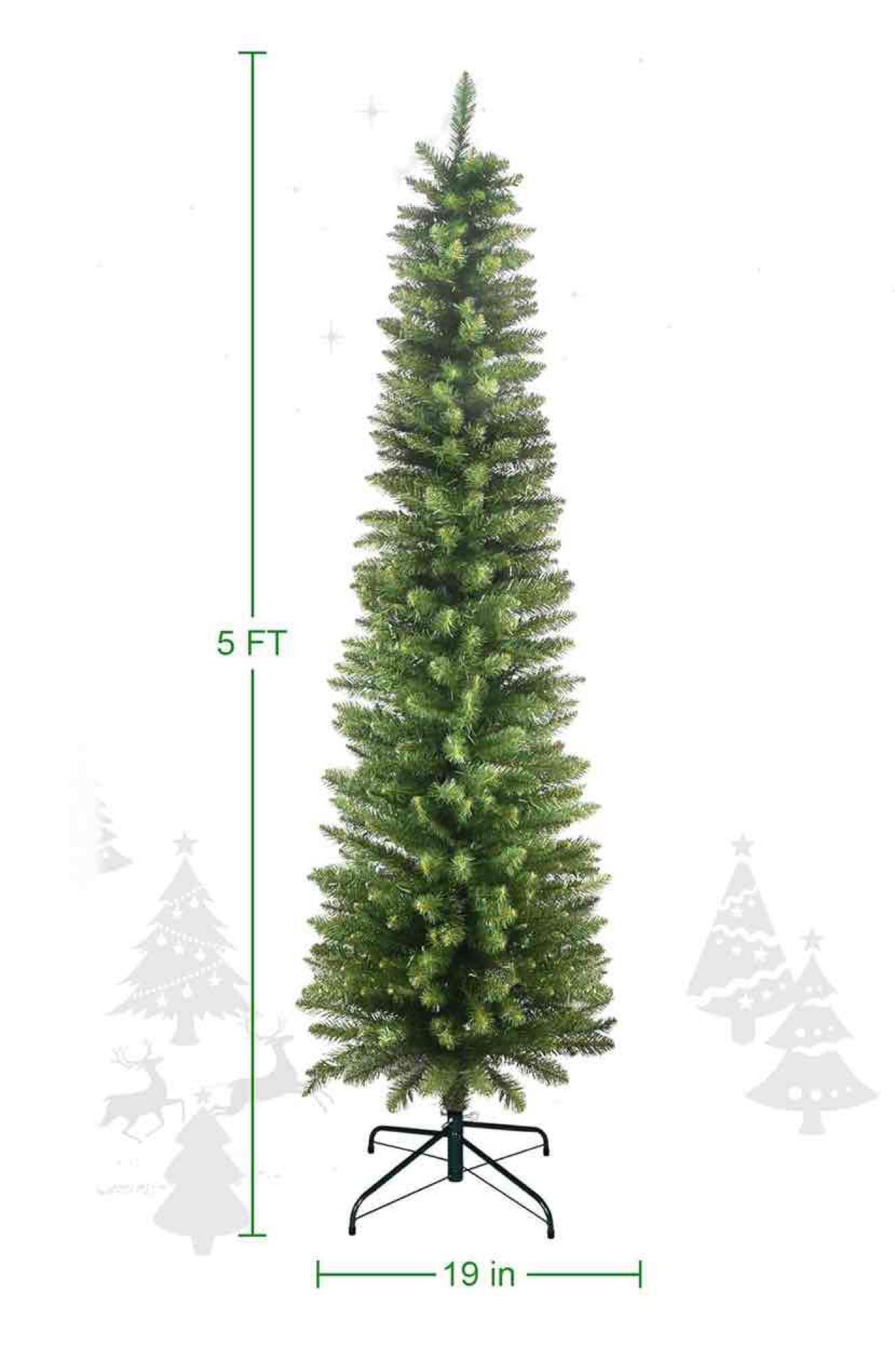 5ft Pencil Christmas Tree, Unlit
