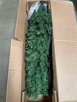 7 FT Artificial Christmas Tree Pre-lit Pencil Xmas Tree