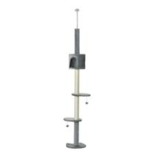 PawHut 85.5" Cat Tree Height Adjustable Floor-to-Ceiling 4-Tier Kitty
