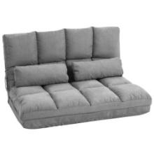 HOMCOM Convertible Floor Sofa Chair, Folding Couch Bed