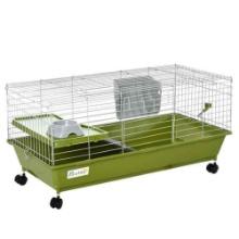 PawHut 35"L Small Animal Cage, Rolling Bunny Cage
